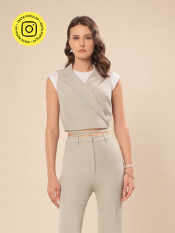 VOLCAPE - Grey Saskia Blazer