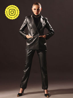 VOLCAPE - Black Flora Blazer & Pant (Set of 2)