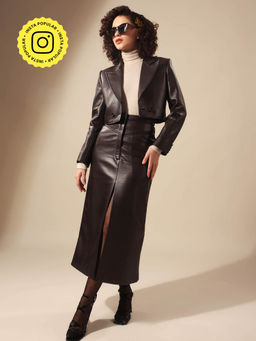 VOLCAPE - Brown Sophia Blazer & Long Skirt (Set of 2)