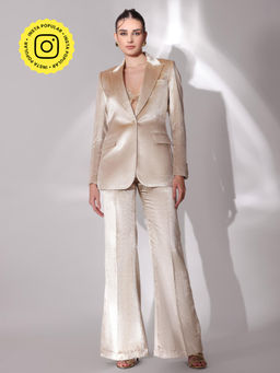 VOLCAPE - Lydia Velvet Gold Co-Ord (Set of 2)