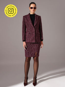 VOLCAPE - Madeleine Purple Blazer with Skirt (Set of 2)