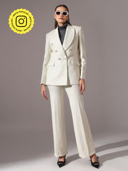 VOLCAPE - Nova White Blazer with Pant (Set of 2)