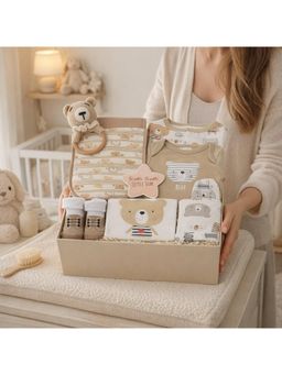 Little Hip Boutique - Bear Buddy Newborn Essentials Gift Box- Beige