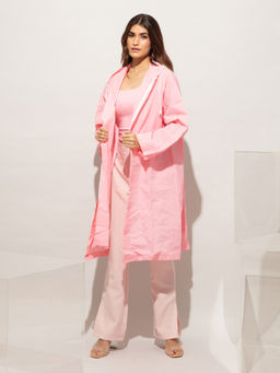Twenty Dresses by Nykaa Fashion - Pink Solid Long Length Raincoat