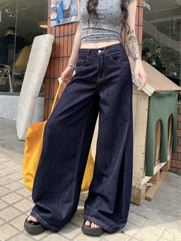 SYKON - Versatile High-Waisted Loose Straight-Leg Jeans