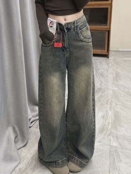 SYKON - Retro Nostalgic Blue Wide Leg Jeans