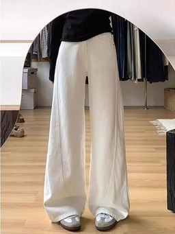 SYKON - High-Waisted Loose and Versatile Slim Scimitar Wide-Leg Jeans