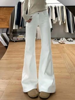 SYKON - Vintage White Flared Jeans for Women