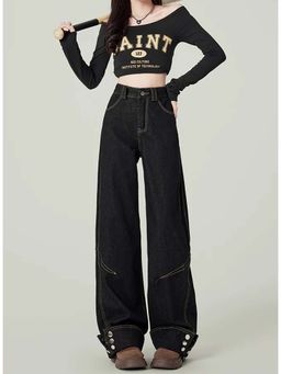 SYKON - Heavy-Duty Cuffed Design and Floor-Length Wide-Leg Pants