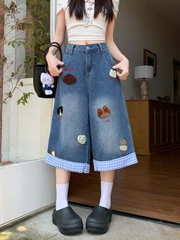 SYKON - Loose and Versatile Straight Wide-Leg Cropped Culottes