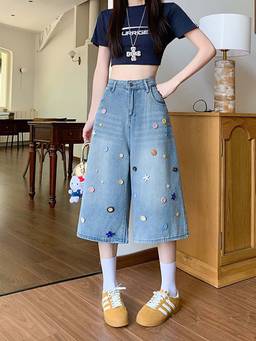 SYKON - Retro Washed Light Blue Cropped Jeans