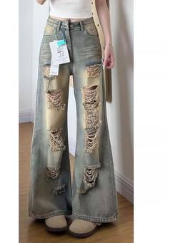 SYKON - High-Waisted, Loose-Fitting, Slimming Straight-Leg Jeans