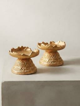 The Home Co - Gold Metal Candlestand (Pack of 2)