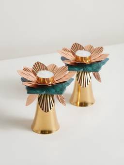 The Home Co - Metal Tall Tealight Holder (Pack of 2)