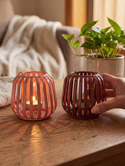 Chumbak - Forest Glow Hurricane Candle Holder (Pack of 2)