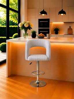 Doe Buck - Dee Swiel Luxury Grey Upholstered Adjustable Bar Stool Chair