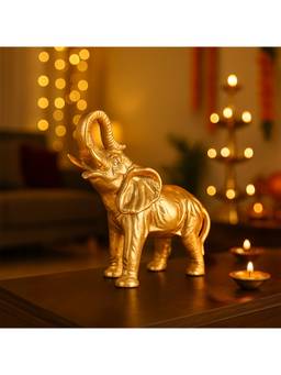 Voncasa - Aluminium Golden Colour Decorative Elephant