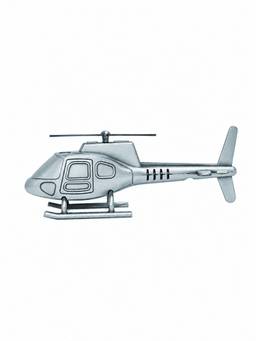 Golden Peacock - Antique Silver Metal Helicopter Showpiece