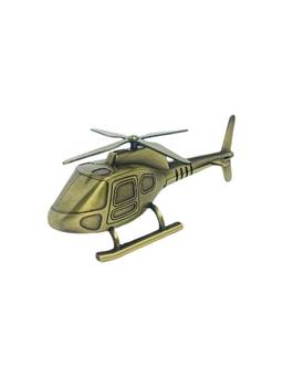 Golden Peacock - Antique Green Metal Helicopter Showpiece