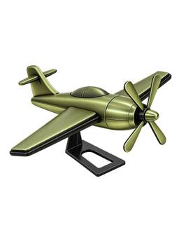 Golden Peacock - Antique Green Metal Aeroplane Showpiece