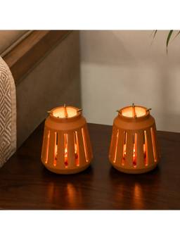 Ellementry - Lupa Terracotta Tapered Lantern (Pack of 2)