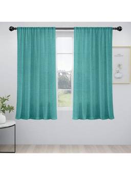 Cortina - Green Rod Pocket Linen Sheer Window Curtain (Pack of 2)