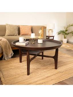 Ellementry - Walnut Haze Round Coffee Table