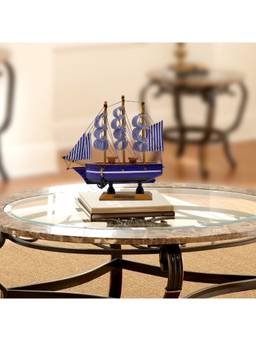 Voncasa - Mdf Blue Colour Decorative Boat