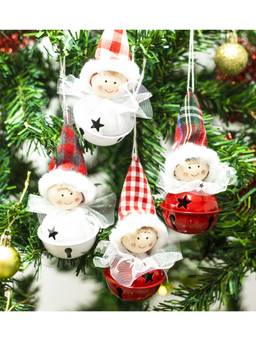 Voncasa - Iron Christmas Hanging Bell (Pack of 4)