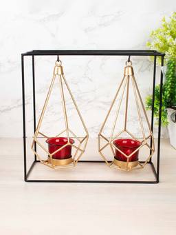 Voncasa - Metal Black Lighting Nordic Hanging Votive Holder