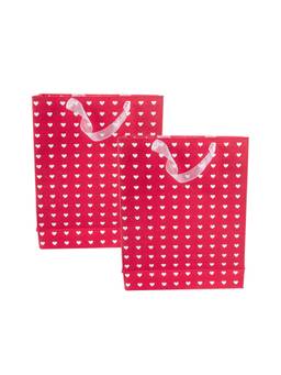 Voncasa - Paper Red Colour 2 Piece Gift Bag (Pack of 2)