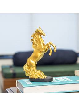 Voncasa - Polyresin Golden Colour Decorative Horse