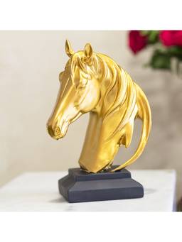 Voncasa - Polyresin Golden Colour Decorative Horse