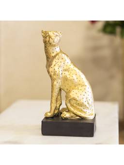 Voncasa - Polyresin Golden Colour Decorative Cheetah