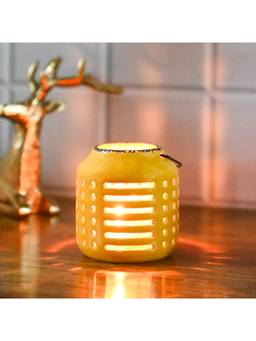 Voncasa - Ceramic Yellow Colour T-Lite Holder