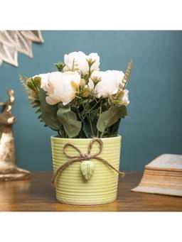 Voncasa - Polyester Green Flower With Pot