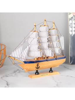 Voncasa - Wooden Brown Colour Decorative Boat