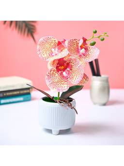 Voncasa - Polyester Blue Artificial Flower With Pot