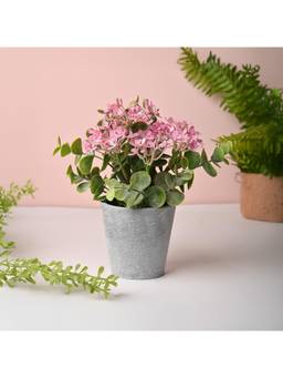 Voncasa - Plastic Pink Artificial Flower With Pot