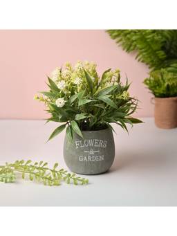Voncasa - Plastic Green Artificial Flower With Pot