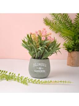 Voncasa - Plastic Pink Artificial Flower With Pot