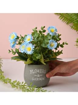 Voncasa - Plastic White Artificial Flower With Pot