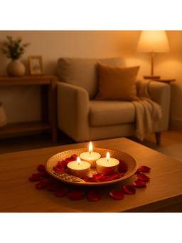 Voncasa - Aluminium Golden Colour Decorative Platter