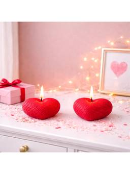 Voncasa - Wax Red Candle (Pack of 2)