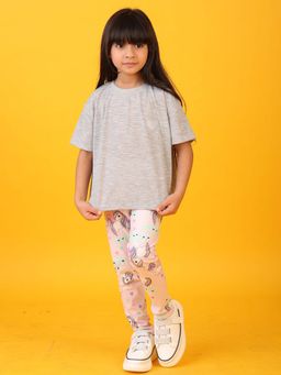 ANTHRILO - Grey Heart Unicorn Star T-Shirt with Leggings (Set of 2)