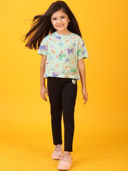 ANTHRILO - Butterfly Heart Sporty T-Shirt with Leggings (Set of 2)