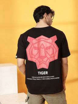 RIGO - Men Black Terry Oversized Printed T-Shirt