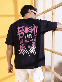 RIGO - Men Black Terry Oversized Printed T-Shirt