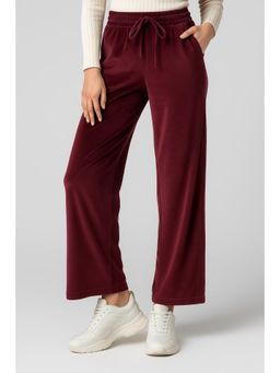 Lounge Dreams - Women'S Wine Velvet Trousers