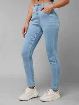 DOLCE CRUDO - Women's Light Blue Skinny High Rise Denim Jeans